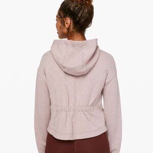 💖🌸 R-A-R-E Lululemon Cropped Peplum Hoodie Jacket Sweater in pretty Pink